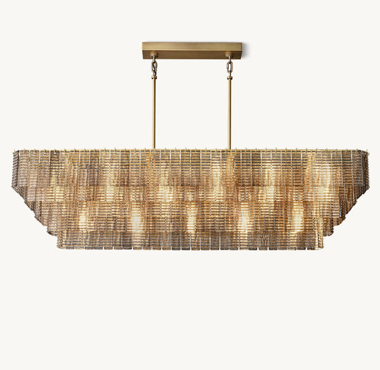 Sirene Smoke Glass Rectangular Chandelier