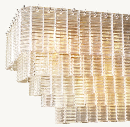 Sirene Clear Glass Rectangular Chandelier