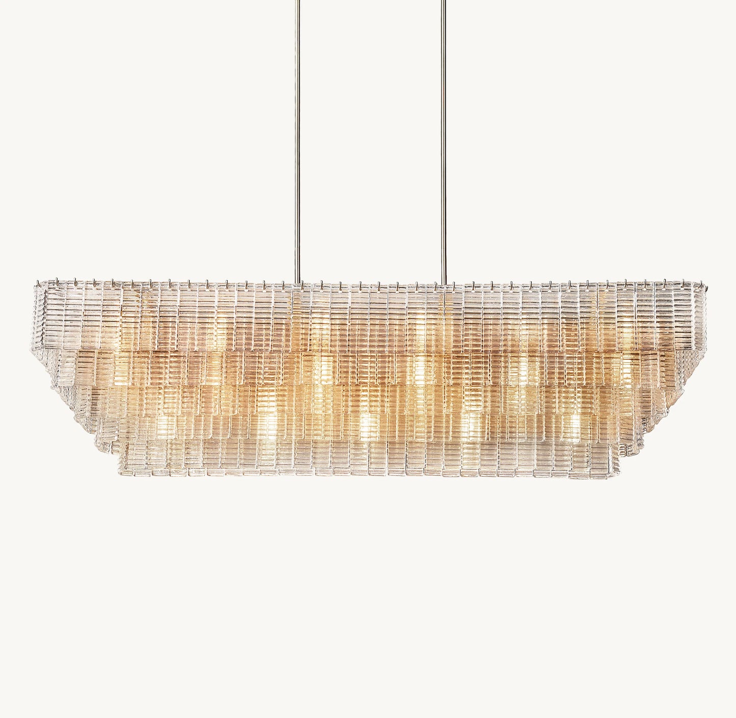 Sirene Clear Glass Rectangular Chandelier