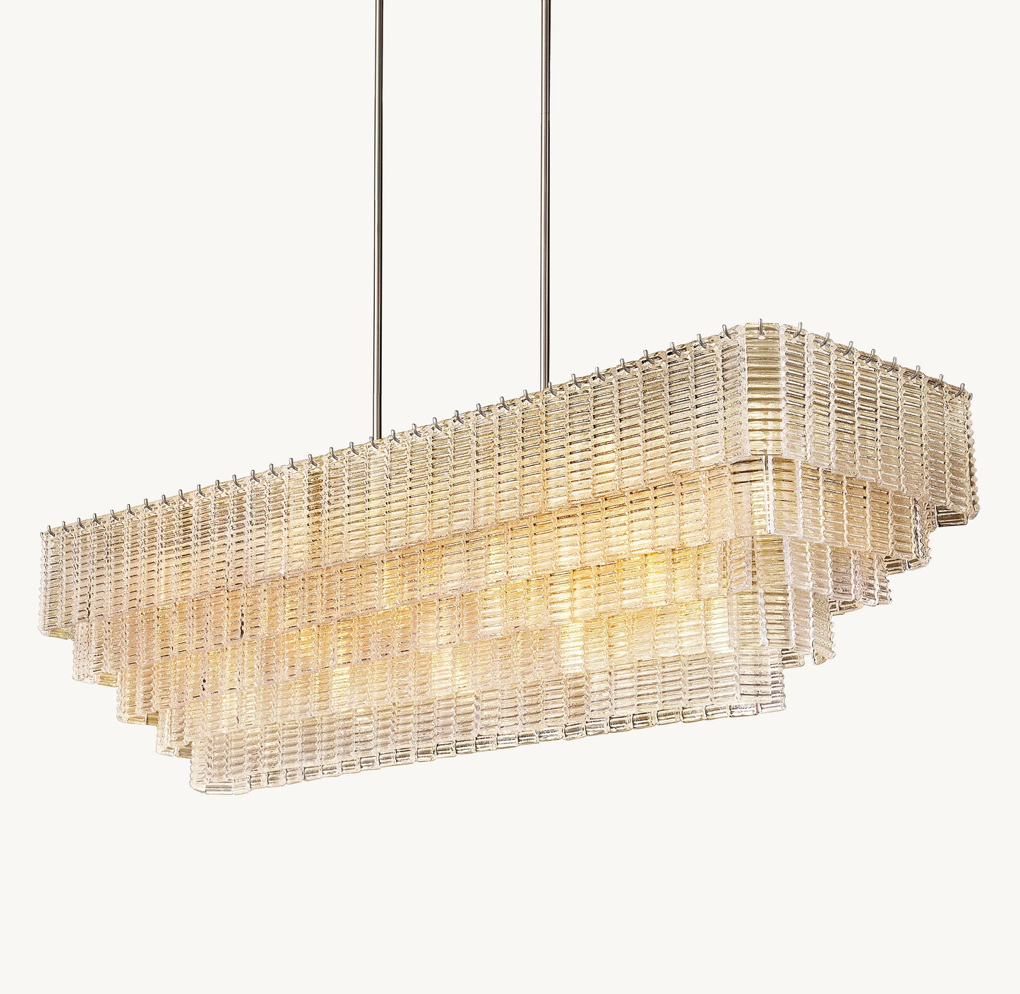 Sirene Clear Glass Rectangular Chandelier