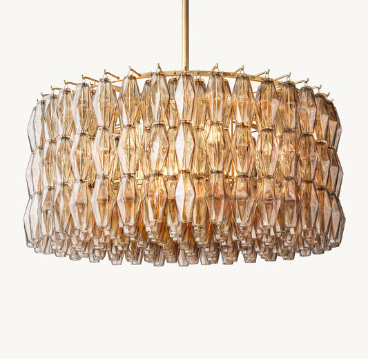 Chiara Smoke Glass Round Chandelier