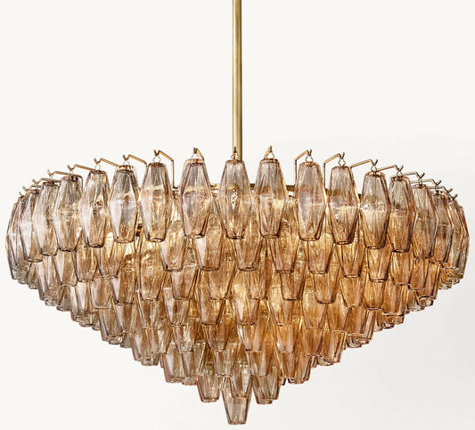 Chiara Smoke Glass Tiered Round Chandelier