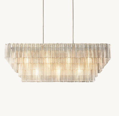 Sirene Clear Glass Rectangular Chandelier