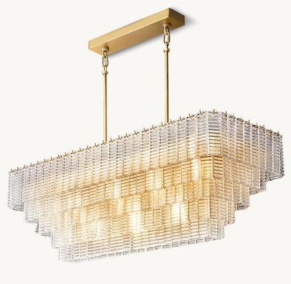 Sirene Clear Glass Rectangular Chandelier