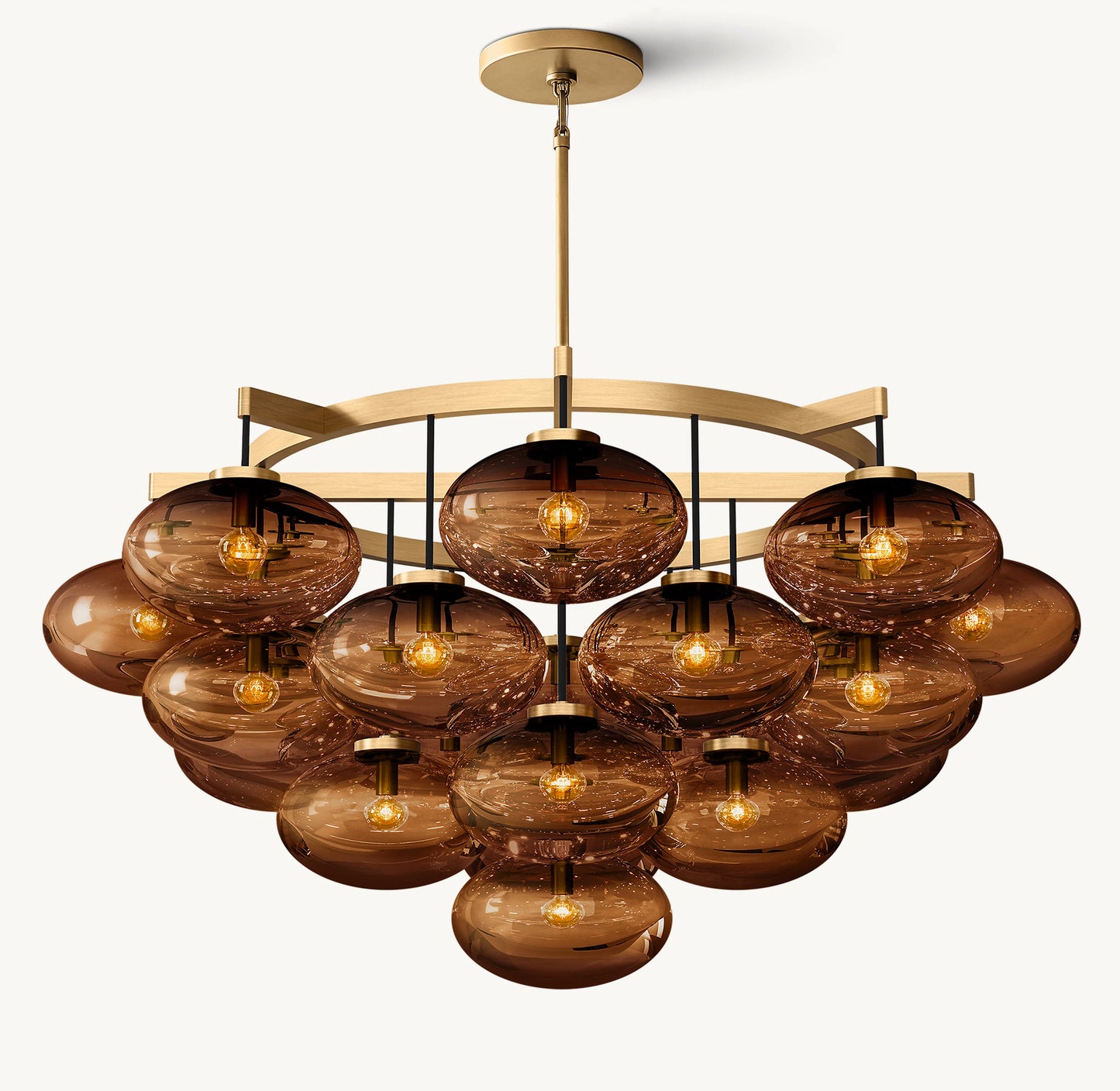 Cabrette Amber Glass Round Chandelier