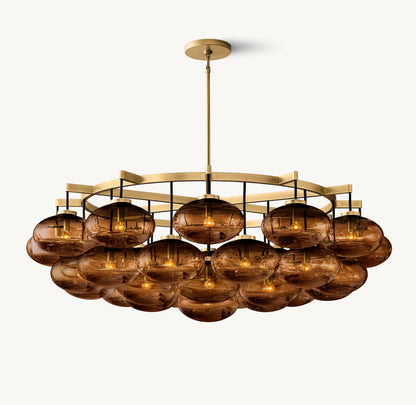 Cabrette Amber Glass Round Chandelier