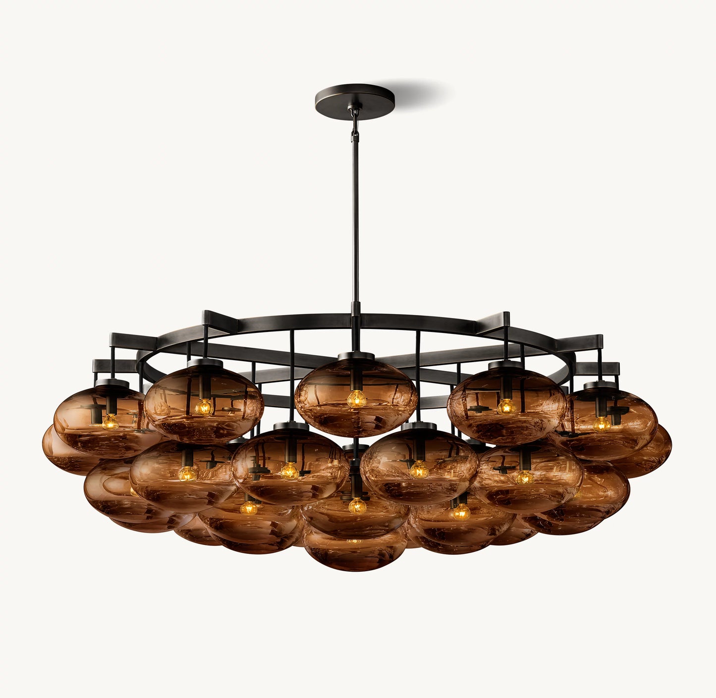 Cabrette Amber Glass Round Chandelier