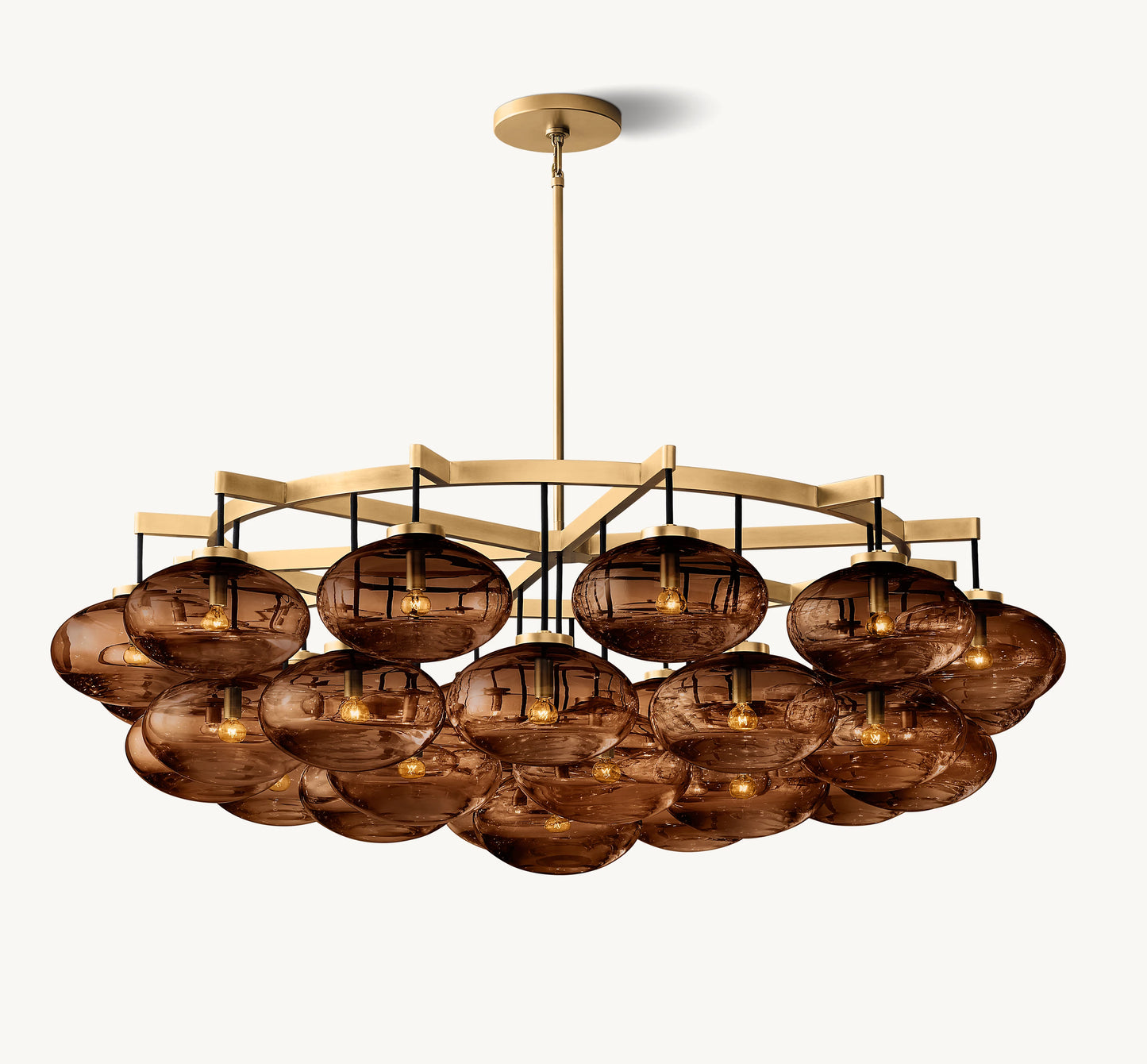 Cabrette Amber Glass Round Chandelier