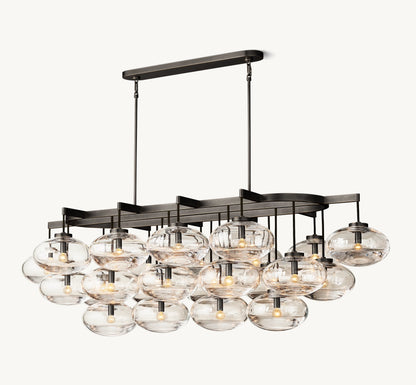 Cabrette Clear Glass Linear Chandelier