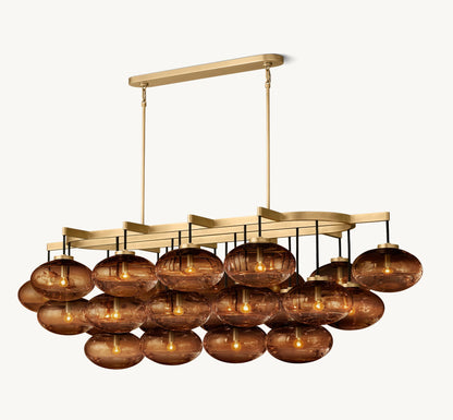 Cabrette Amber Glass Linear Chandelier