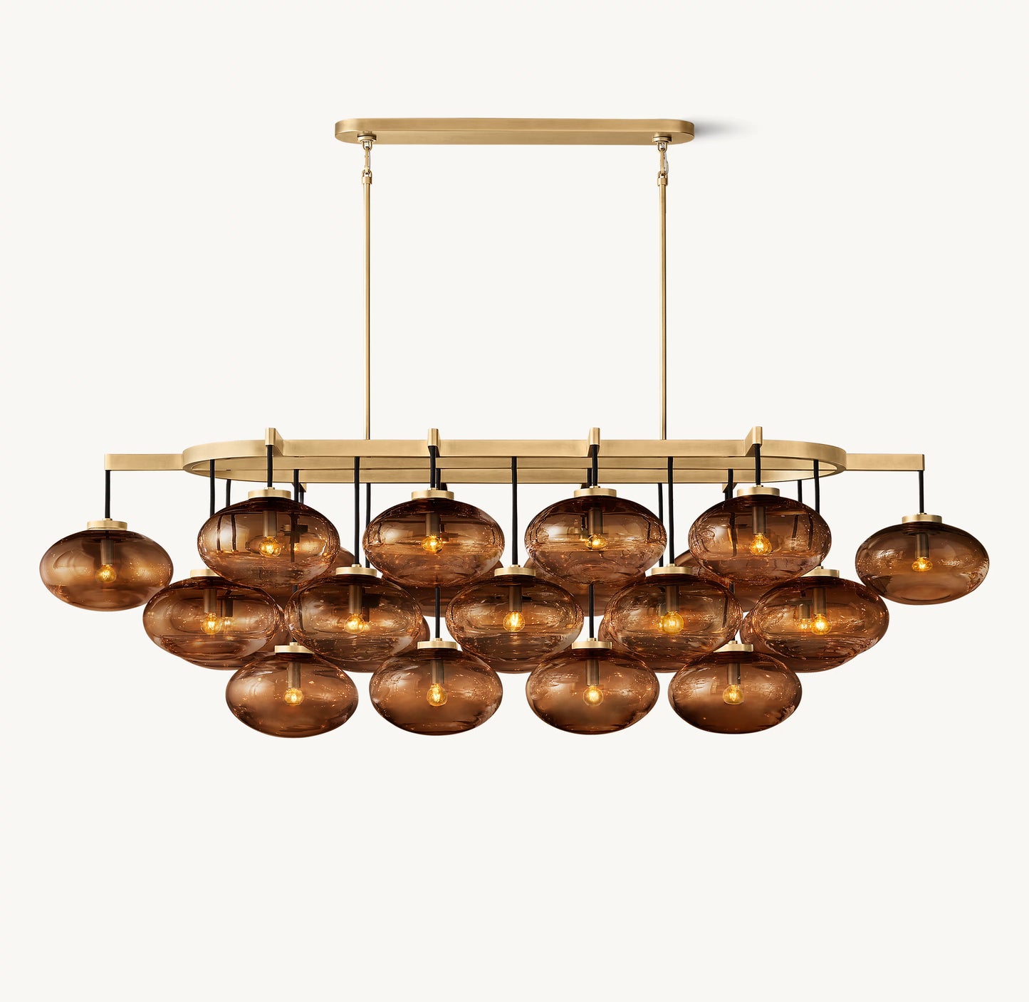 Cabrette Amber Glass Linear Chandelier