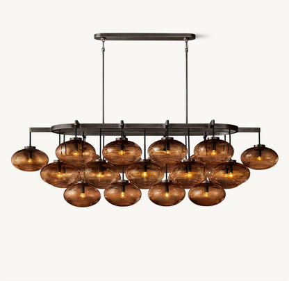 Cabrette Amber Glass Linear Chandelier